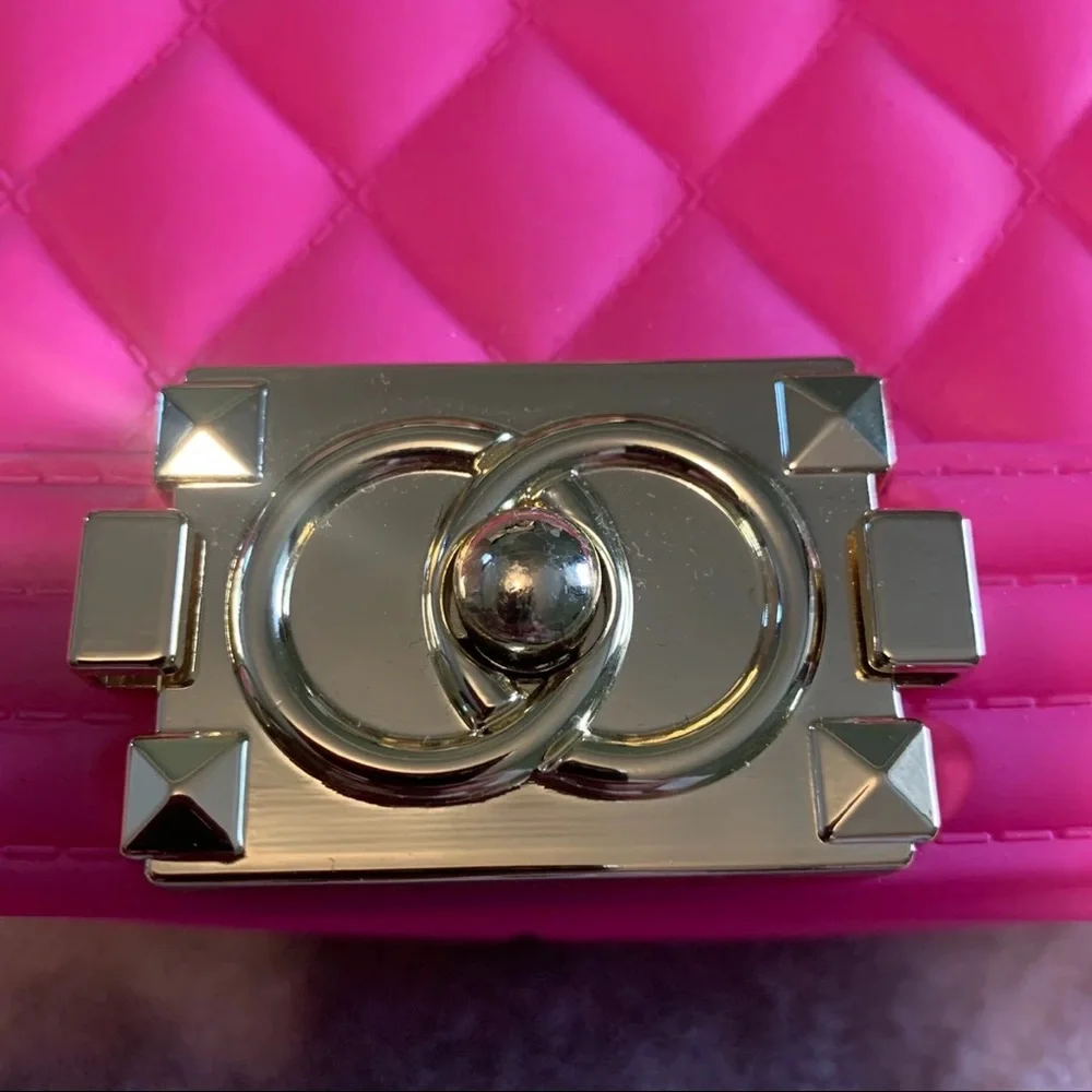 Summery Bubblegum Rubberized Shoulder Bag - Picture 3 of 10